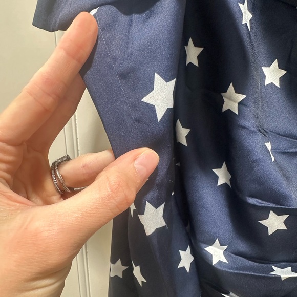 ❌SOLD❌Self Portrait navy white star dress 6 asymmetrical sleeve mini GUC - Picture 6 of 6